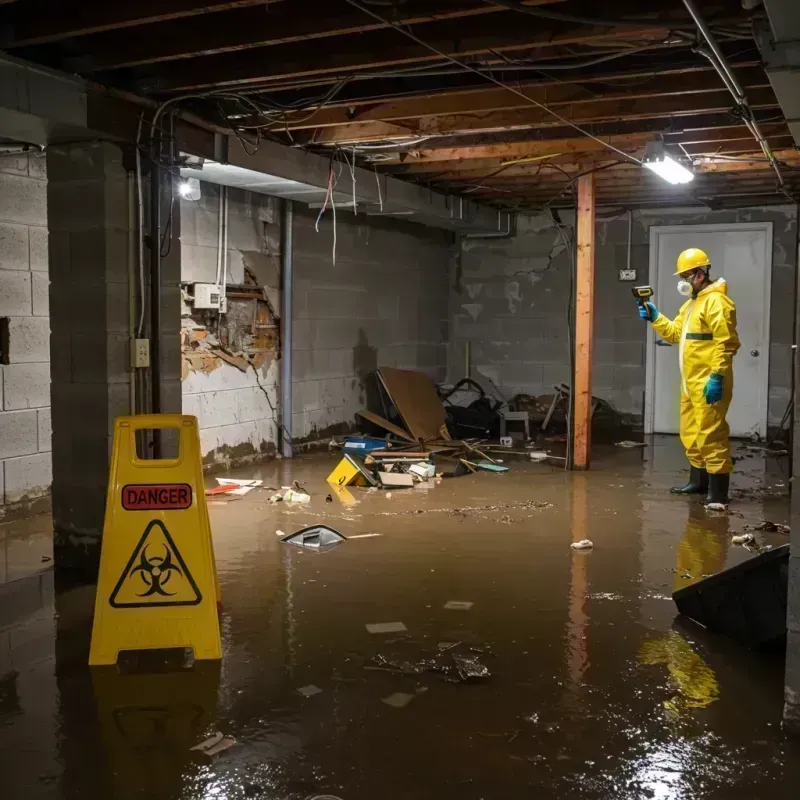 Flooded Basement Electrical Hazard in Northfield, IL Property